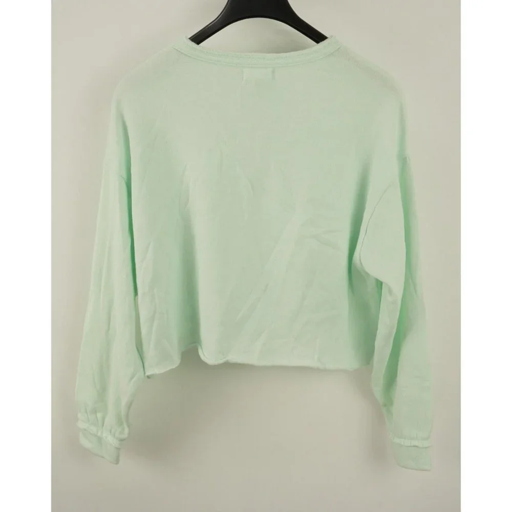 New Bottoms Out Gal' Women's Size S Light Green Fleece Crew Lettuce‎ Pajama Top